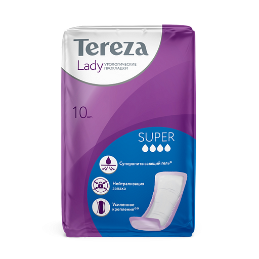 TerezaLady Super прокладки урологические, 4 капли, 10 шт.